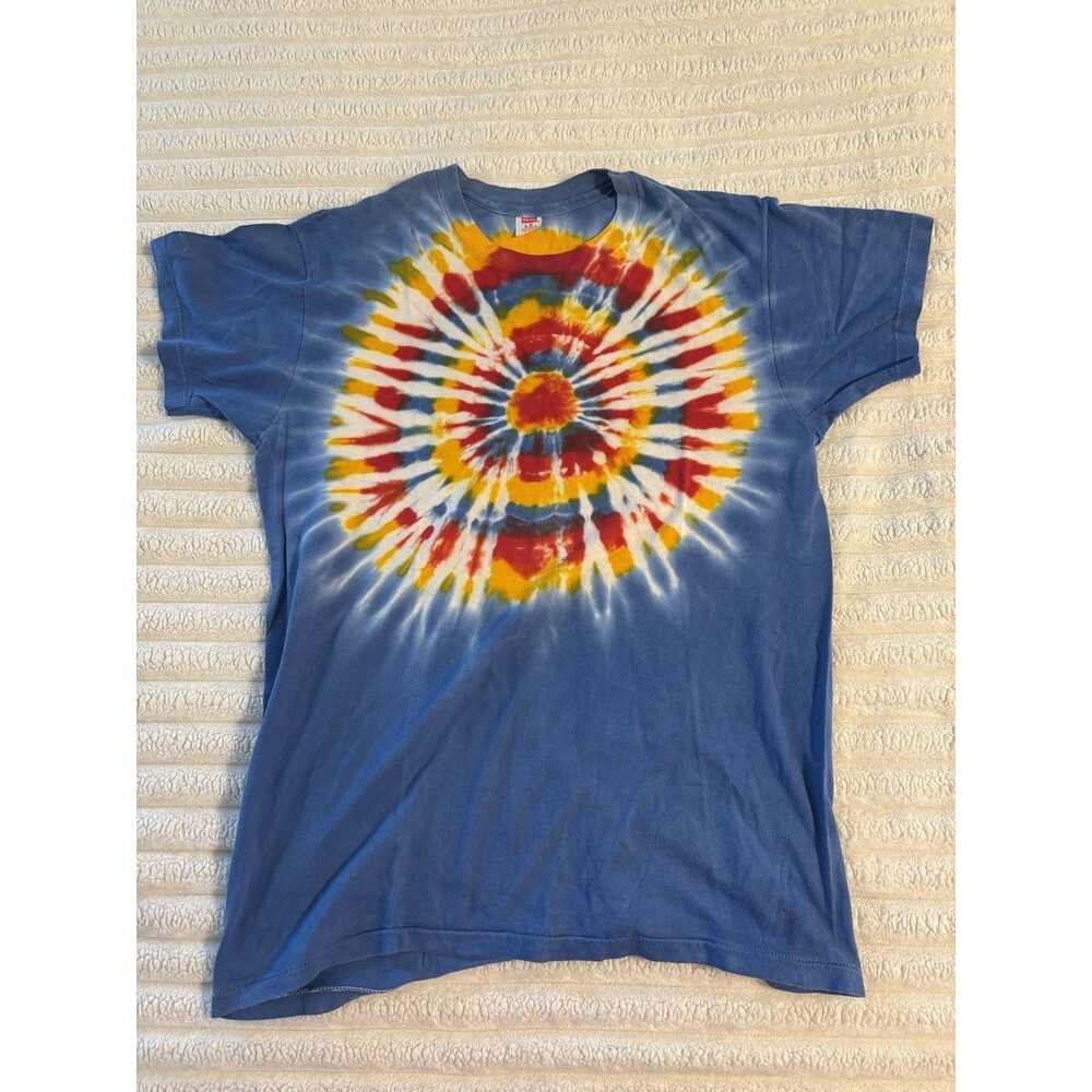 Vintage 90s Hanes Tie Dye Shirt Mens Large Heavyweight Single Stitch Made In USA